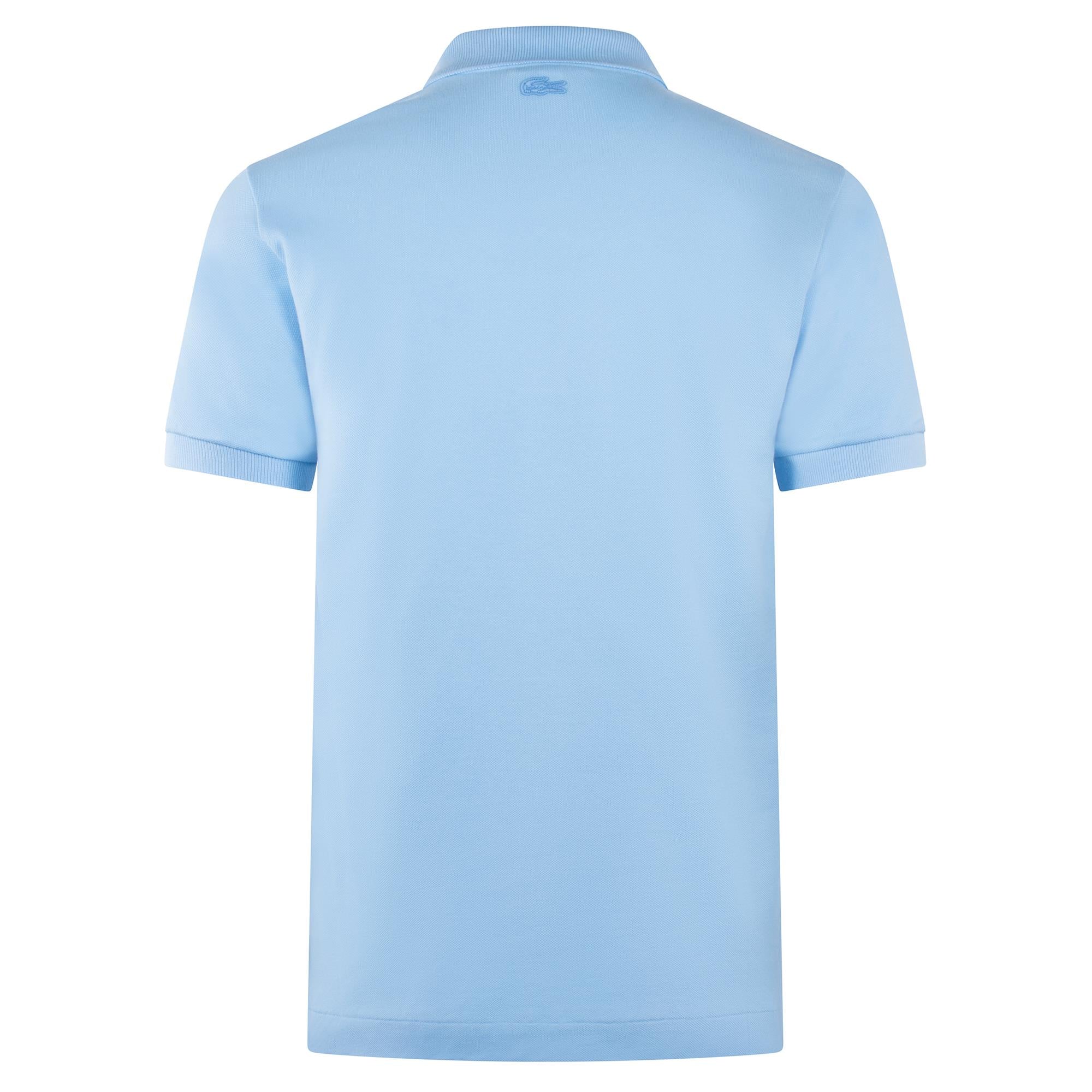 Lacoste Classic Fit L1212 Graphic Badge Polo Shirt Pale Blue